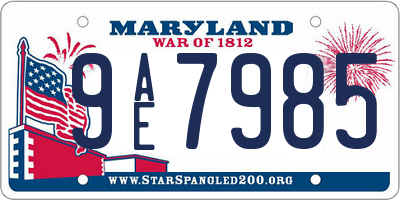 MD license plate 9AE7985