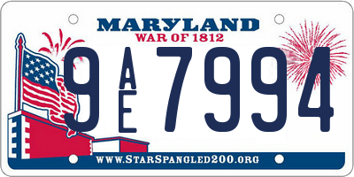 MD license plate 9AE7994