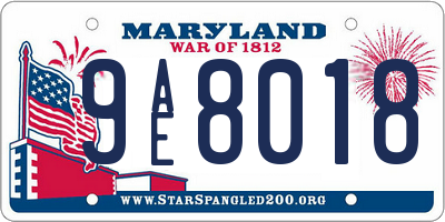 MD license plate 9AE8018
