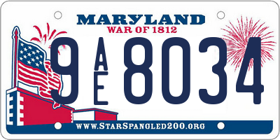 MD license plate 9AE8034