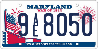 MD license plate 9AE8050