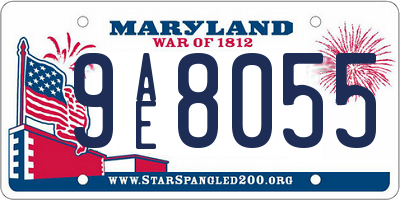 MD license plate 9AE8055