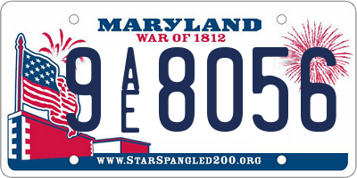 MD license plate 9AE8056