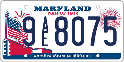 MD license plate 9AE8075