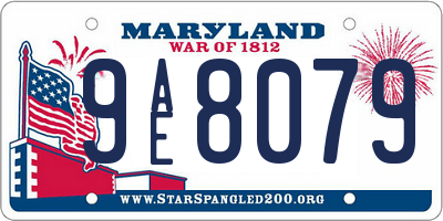 MD license plate 9AE8079