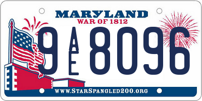 MD license plate 9AE8096