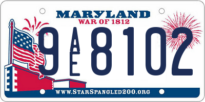 MD license plate 9AE8102