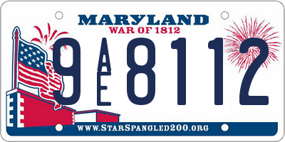 MD license plate 9AE8112