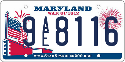 MD license plate 9AE8116