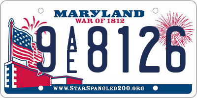 MD license plate 9AE8126