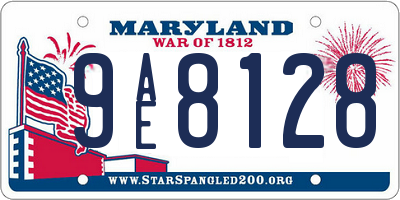 MD license plate 9AE8128