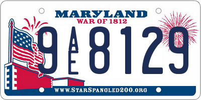MD license plate 9AE8129