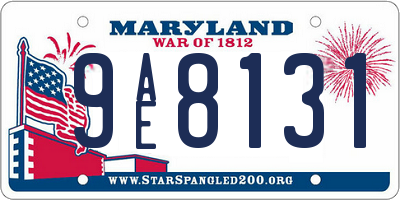 MD license plate 9AE8131