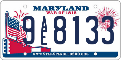 MD license plate 9AE8133