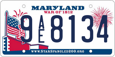 MD license plate 9AE8134