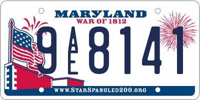 MD license plate 9AE8141