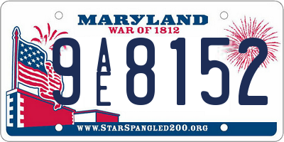 MD license plate 9AE8152