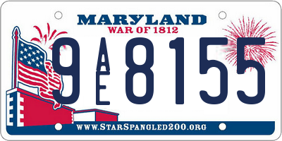 MD license plate 9AE8155