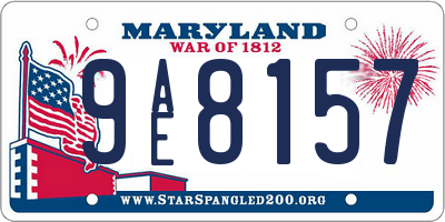 MD license plate 9AE8157