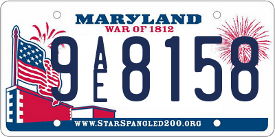 MD license plate 9AE8158
