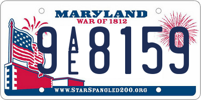MD license plate 9AE8159