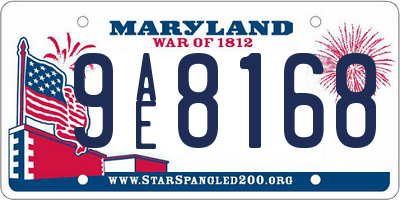 MD license plate 9AE8168