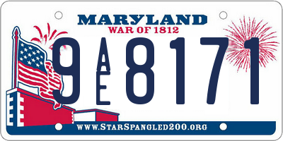 MD license plate 9AE8171