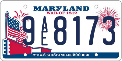 MD license plate 9AE8173
