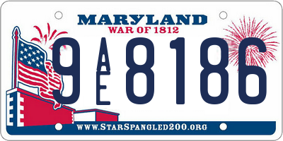 MD license plate 9AE8186
