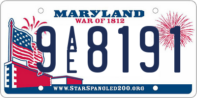 MD license plate 9AE8191