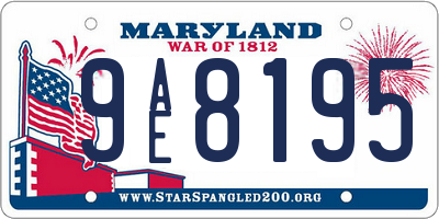 MD license plate 9AE8195