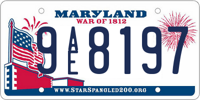 MD license plate 9AE8197