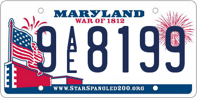 MD license plate 9AE8199