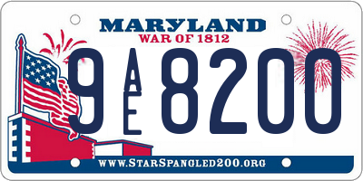 MD license plate 9AE8200