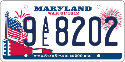 MD license plate 9AE8202