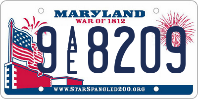 MD license plate 9AE8209
