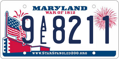 MD license plate 9AE8211