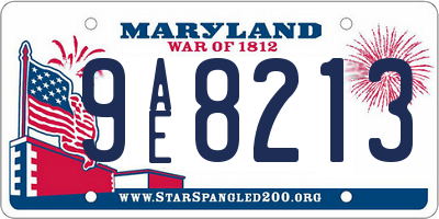 MD license plate 9AE8213