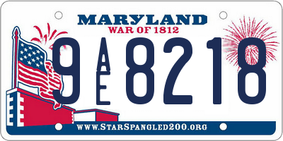 MD license plate 9AE8218