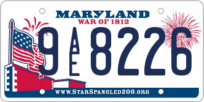 MD license plate 9AE8226