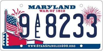 MD license plate 9AE8233