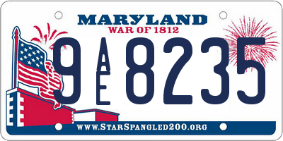 MD license plate 9AE8235