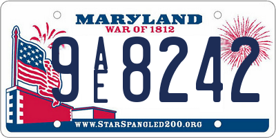 MD license plate 9AE8242