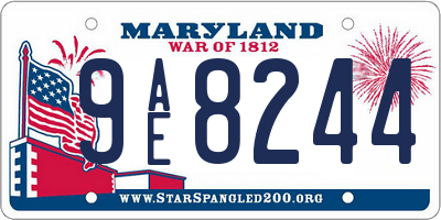 MD license plate 9AE8244