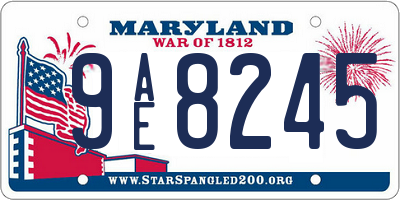 MD license plate 9AE8245