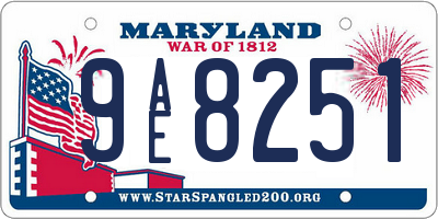 MD license plate 9AE8251