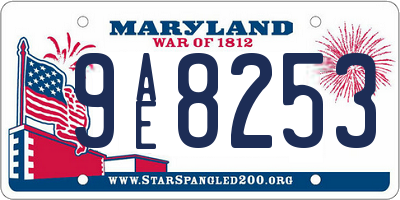 MD license plate 9AE8253