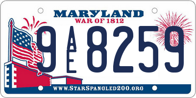 MD license plate 9AE8259