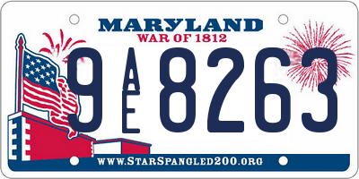 MD license plate 9AE8263