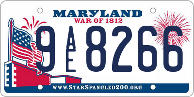 MD license plate 9AE8266